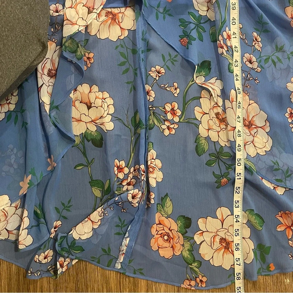 Jessica Howard Women’s Maxi Dress Sz 6 Blue Floral Boho Feminine Whimsical Flowy - Picture 9 of 12